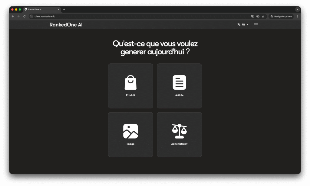 Générateur de contenu SEO RankedOne AI